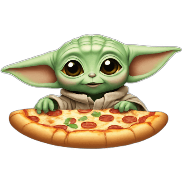 baby yoda eating pizza emoji