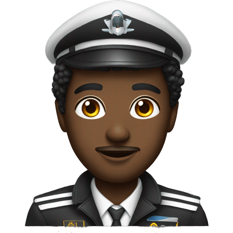 Plane pilotem by Black person emoji