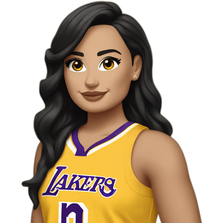 demi lovato with yellow lakers jersey emoji