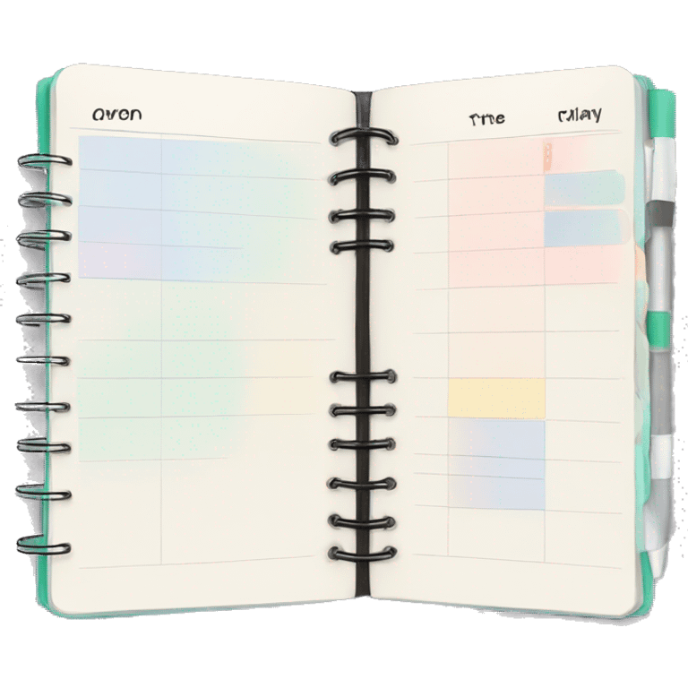 Light color planner with notes  emoji