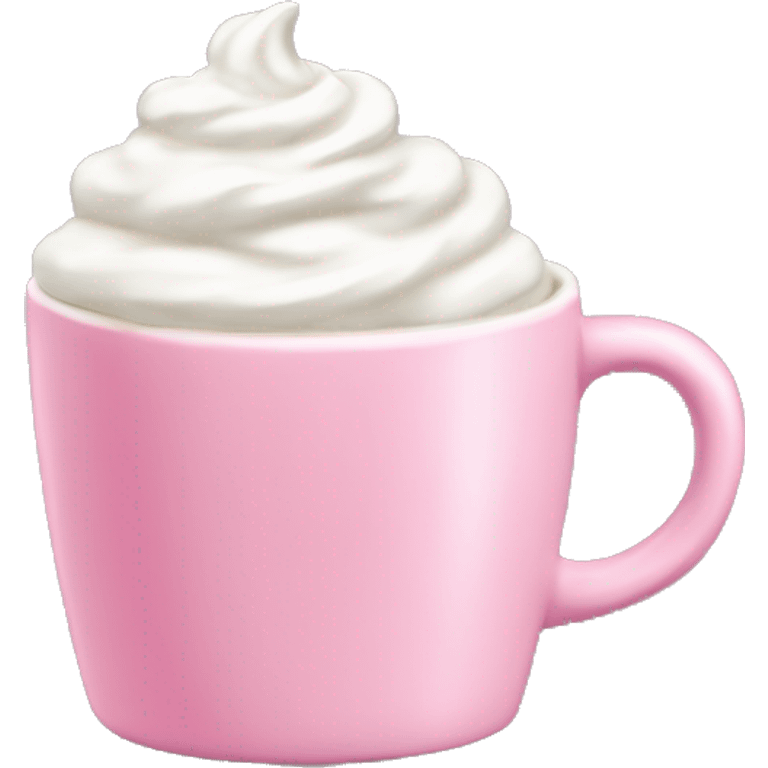 Coffee with whipped cream pink mug emoji