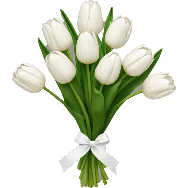 white tulip bouquet  emoji