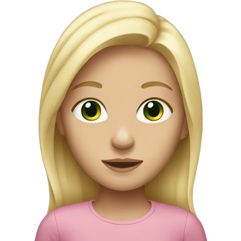 Girl with blond hair and green eyes emoji