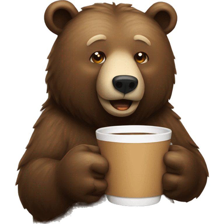 Bear drinking coffee emoji