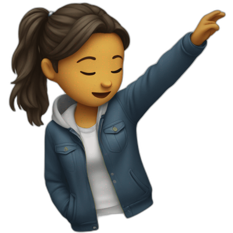 girl doing a dab emoji