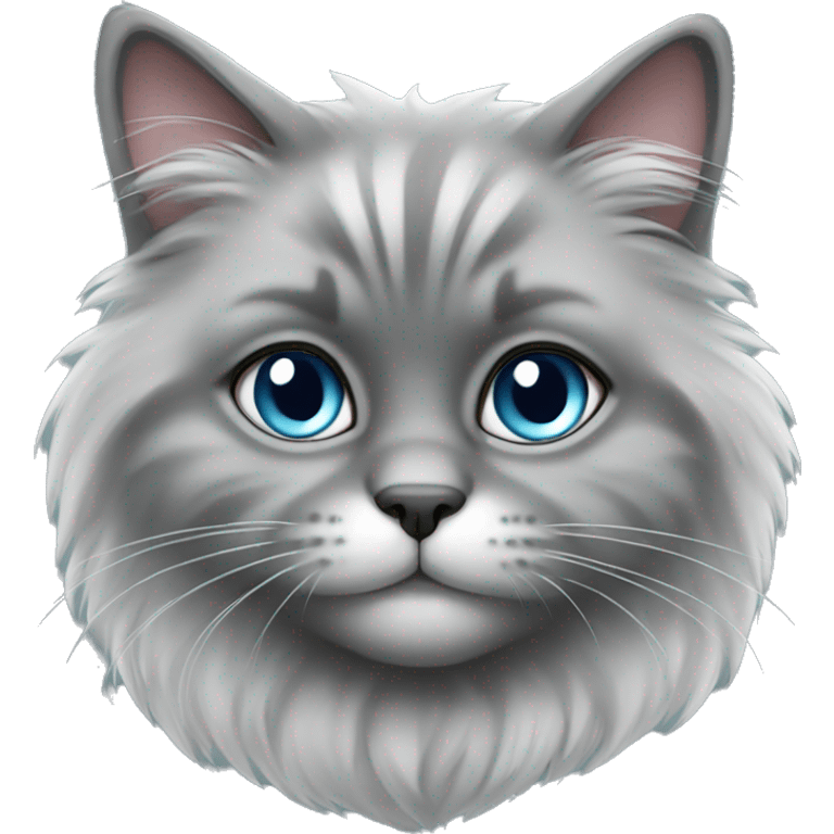 cute fluffy grey cat emoji