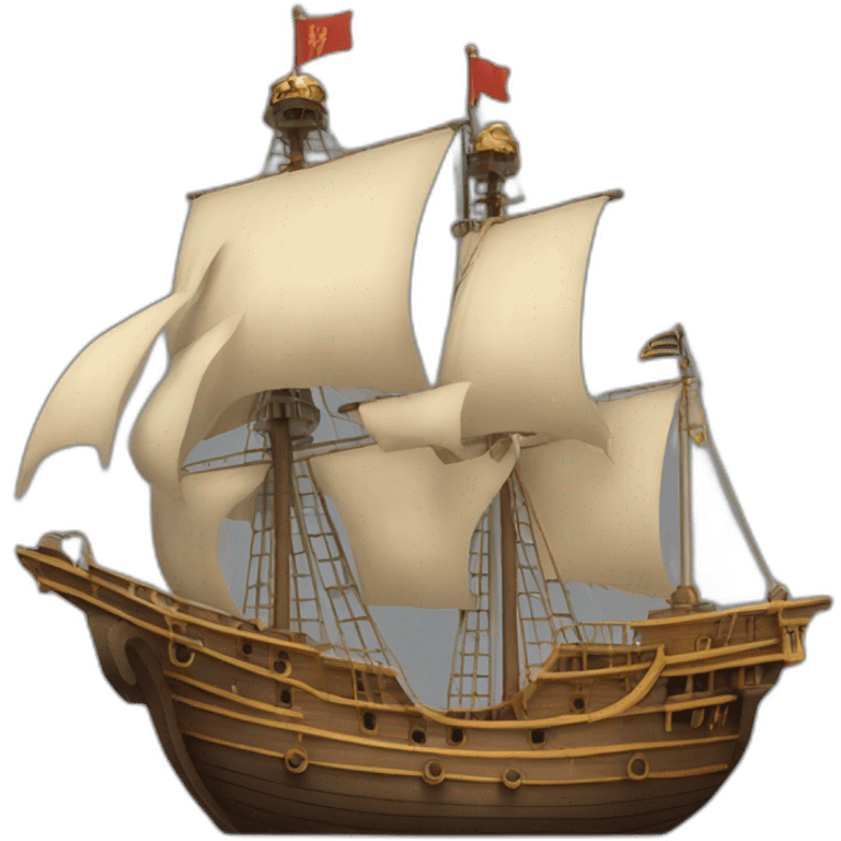 cristopholus columbus full body in a ship emoji