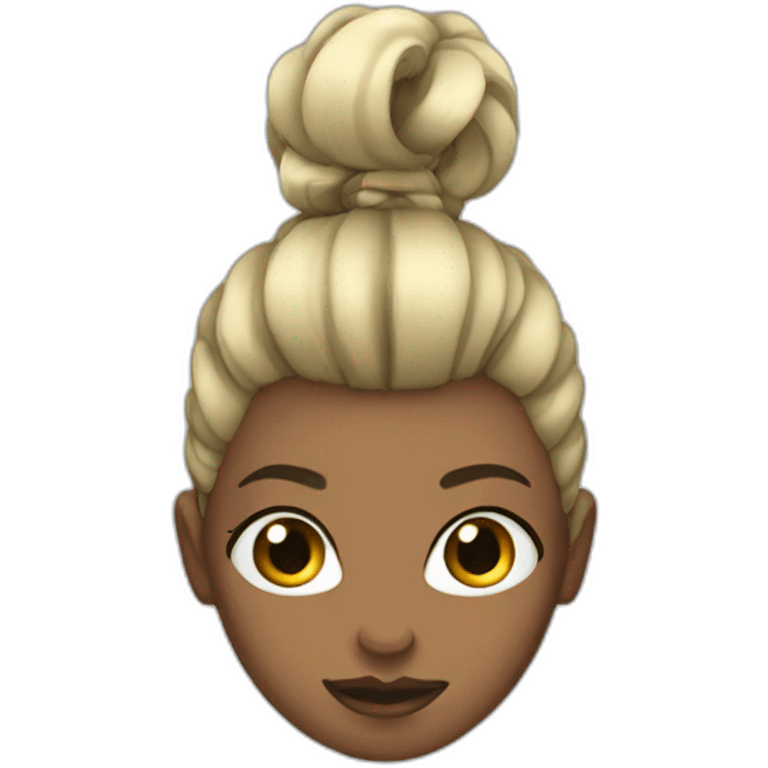 Punk female black high ponytail hair emoji