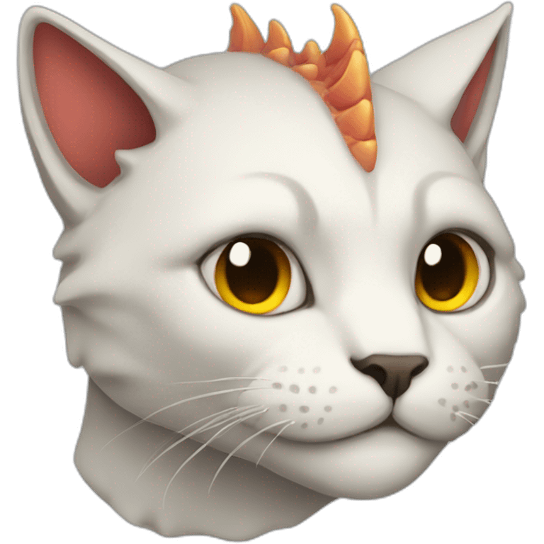 A cat with a dragon's head emoji