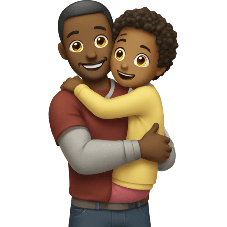 Dad and child hugging emoji