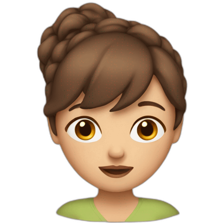 brown hair pregnant woman with bang emoji