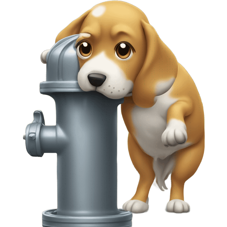 A dog peeing on a fire hydrant emoji