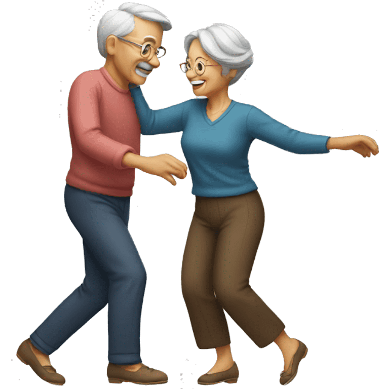 Old couple dancing emoji