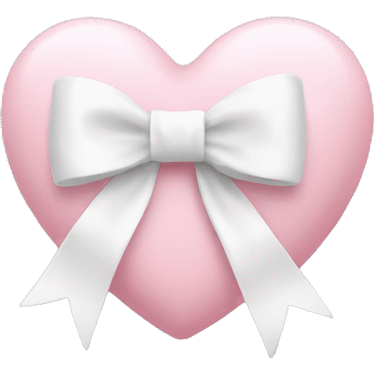 Pastel pink heart with white bow emoji