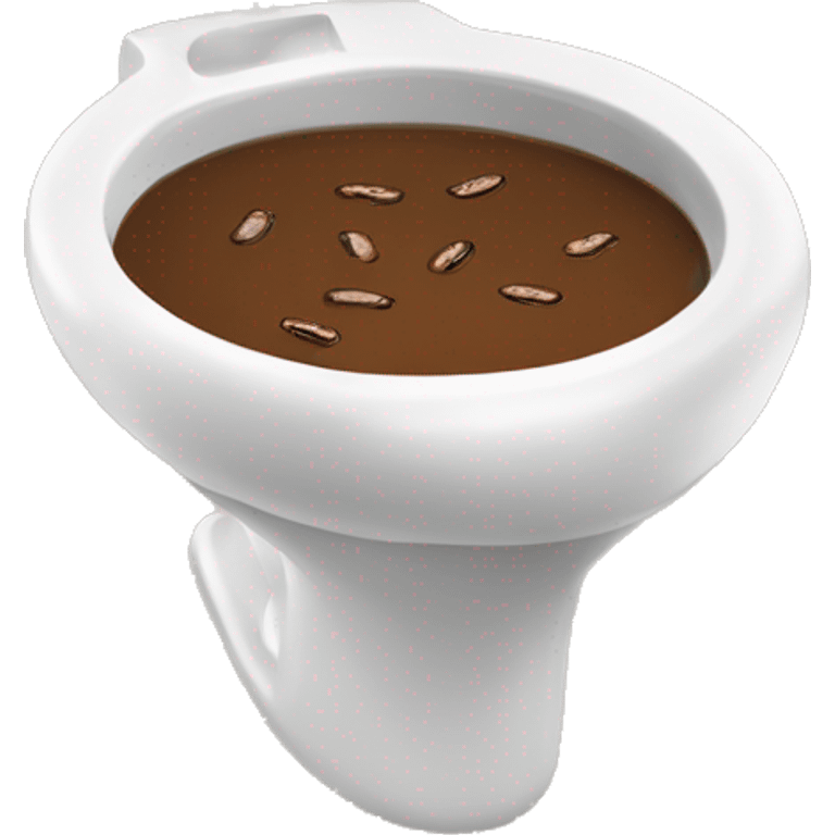 A cup of coffee having brown soup fly everywhere into a toilet emoji