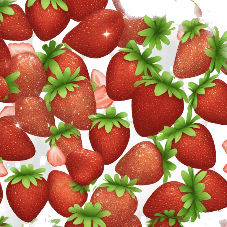 glitter strawberries  emoji