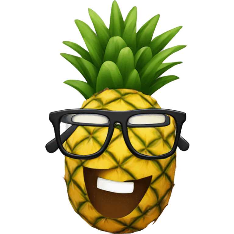 Pineapple with glasses on an airplane  emoji