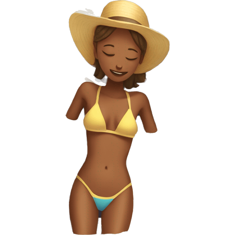 Girl tanning in sun emoji