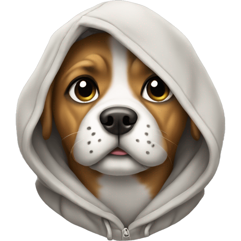 Dog wearing hoodie emoji