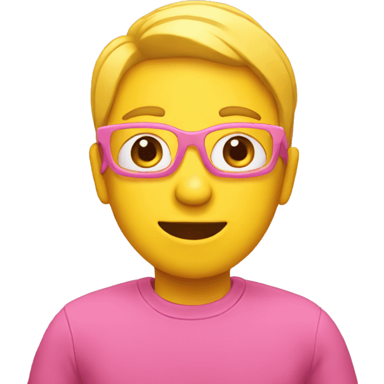 yellow person wearing pink holding ipad emoji