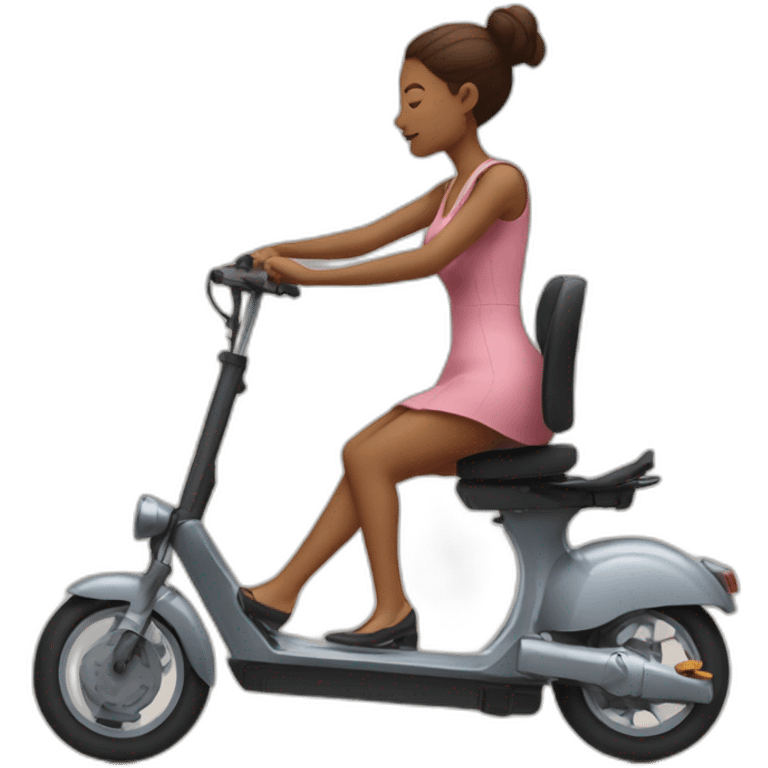 women destroys electric scooter emoji