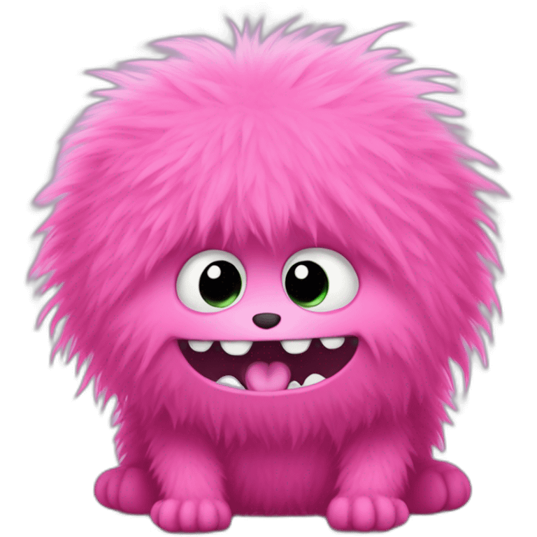 All Pink cute furry monster no face emoji