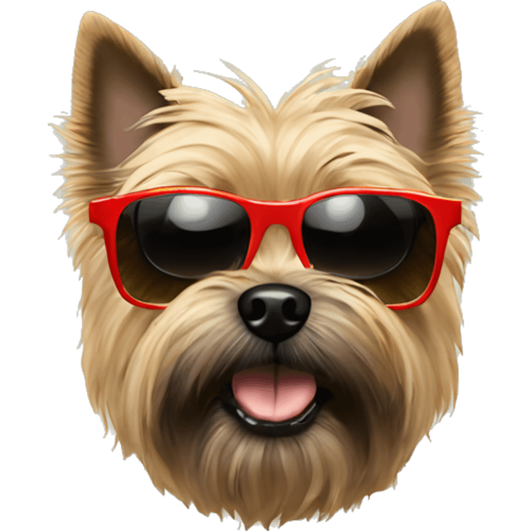 Cairn terrier with sunglasses emoji