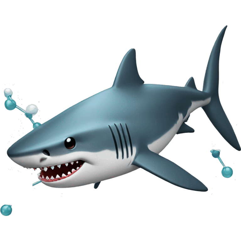 shark with molecule compound emoji