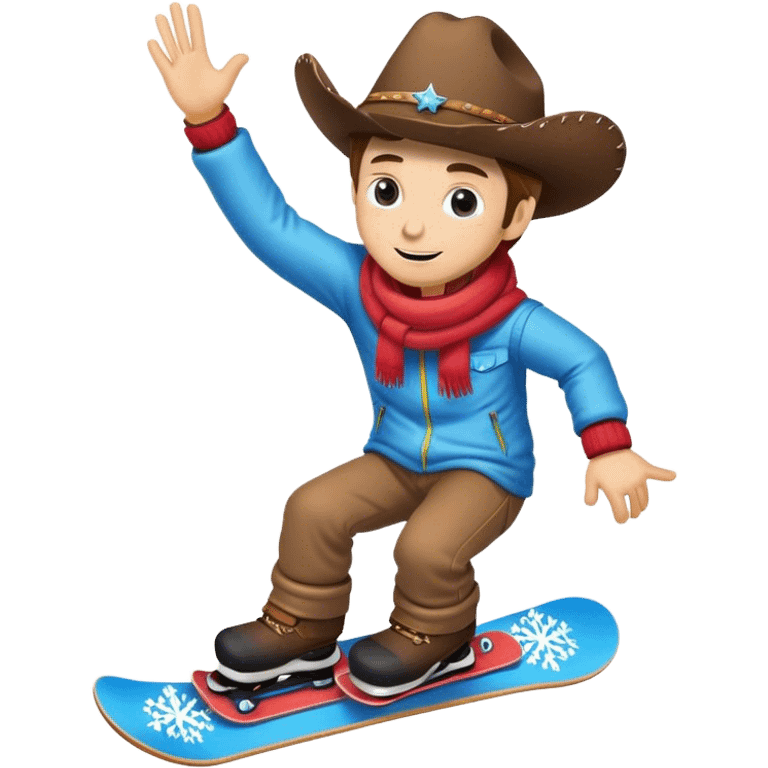 2 cowboys snowboarding birthday  emoji