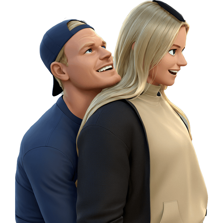 blonde girl and boy outdoors emoji