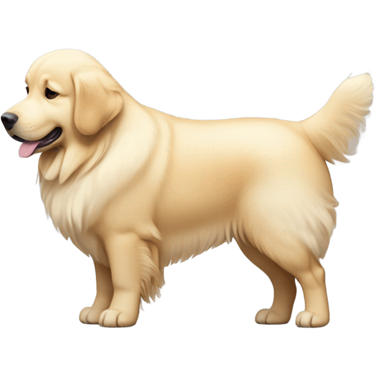 Cream golden retriever obese emoji