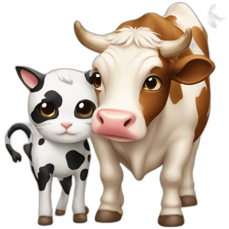 Cat and cow emoji