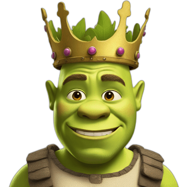 Shrek avec une couronne emoji