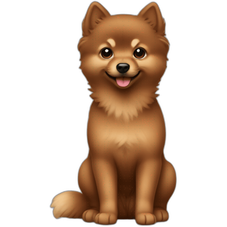 Spitz baby-brown dark color  emoji