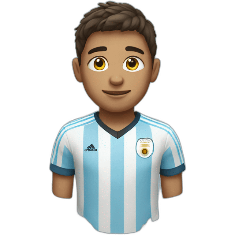 Boy in Argentina soccer jersey emoji