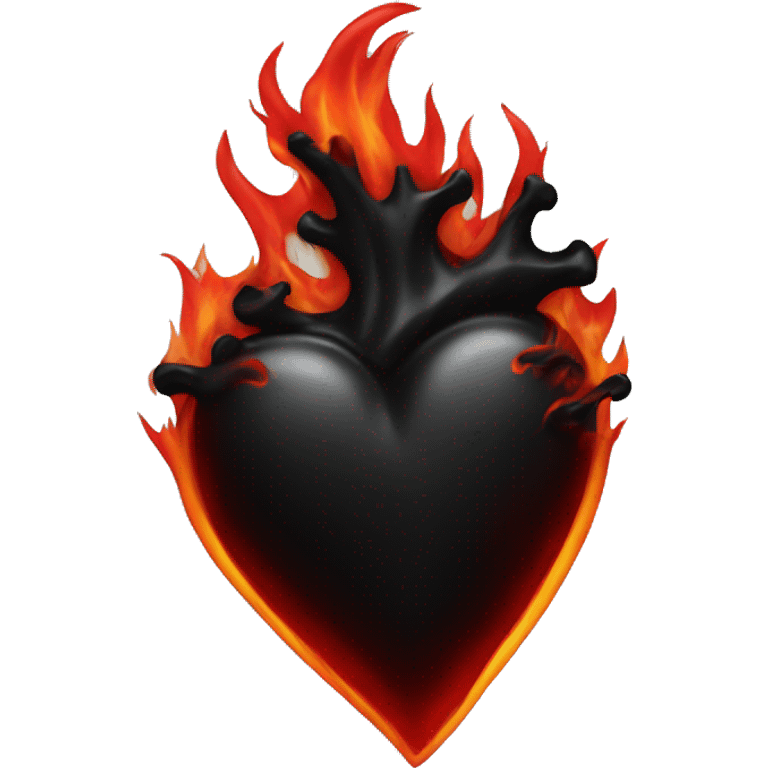 Black heart red flame emoji