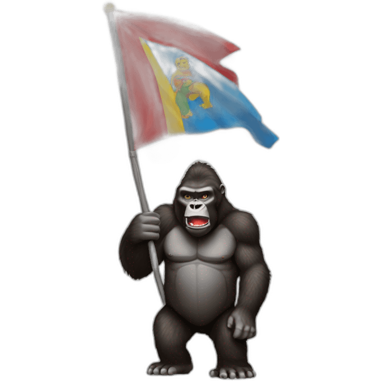 King kong avec le drapeau du congo emoji