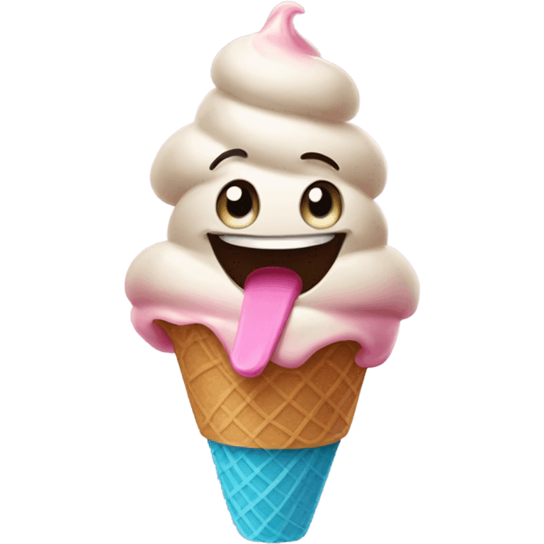 Raju eating icecream emoji