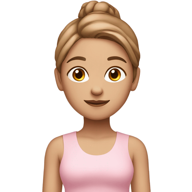 light brown hair yoga girl light pink clothes  emoji