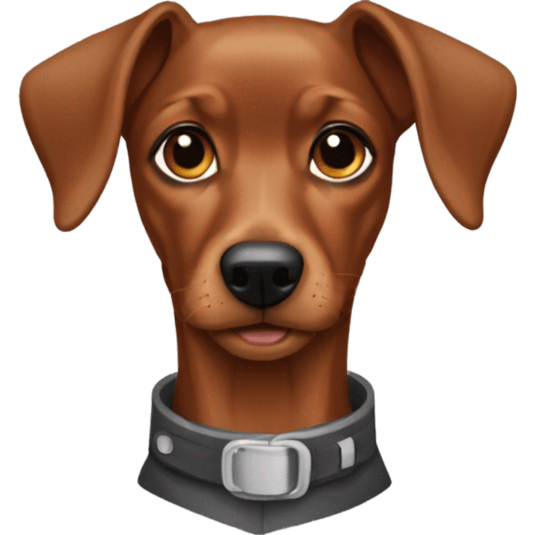 Homem e cachorro pinscher emoji