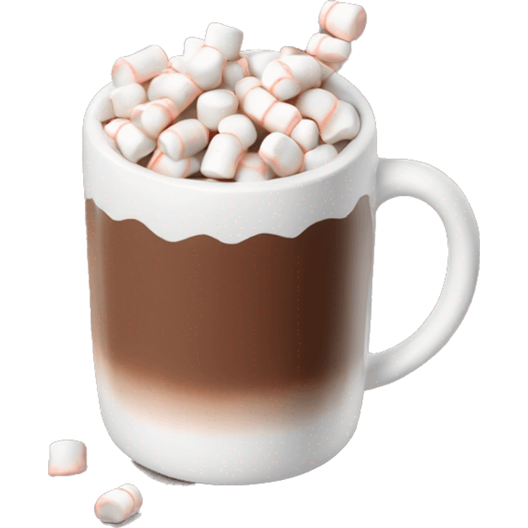 Mug of hot chocolate with mini marshmallows emoji