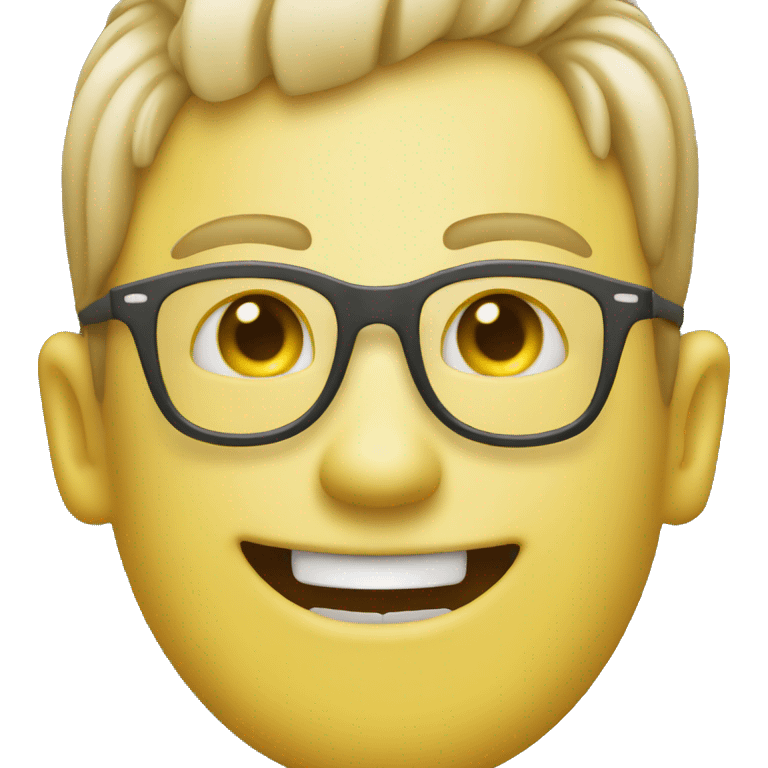 Cool guy smiling with teeth face yellow Emoji emoji