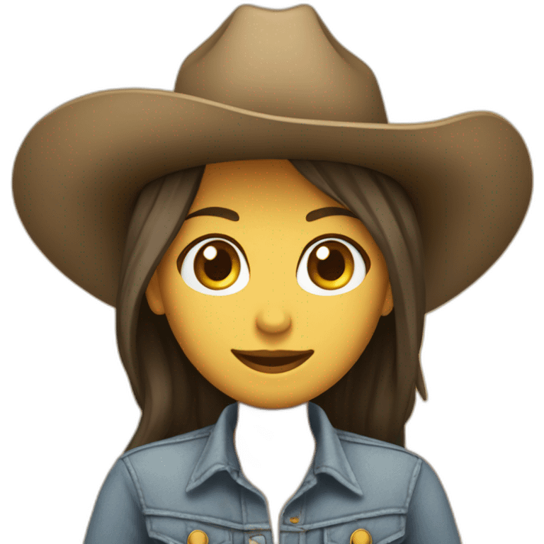 Crea un emoji de una cara DE UNA chica con sombrero de vaquero  emoji