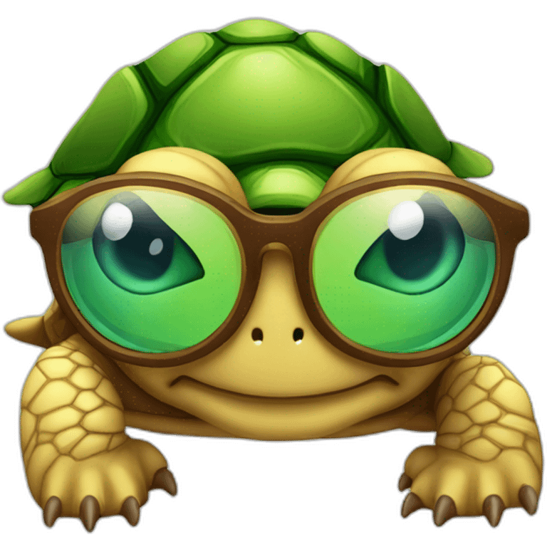 Tortue avec lunettes de soleil  emoji