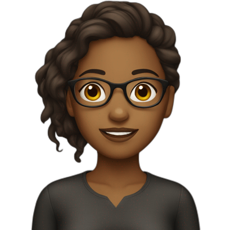 A brown Girl with glasses emoji