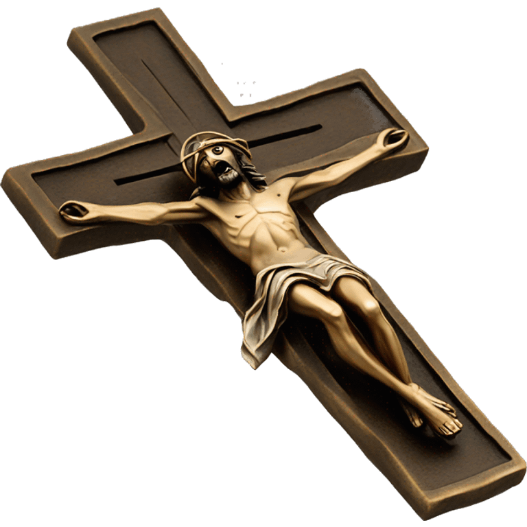 crucifix bronze, flying away christ  emoji