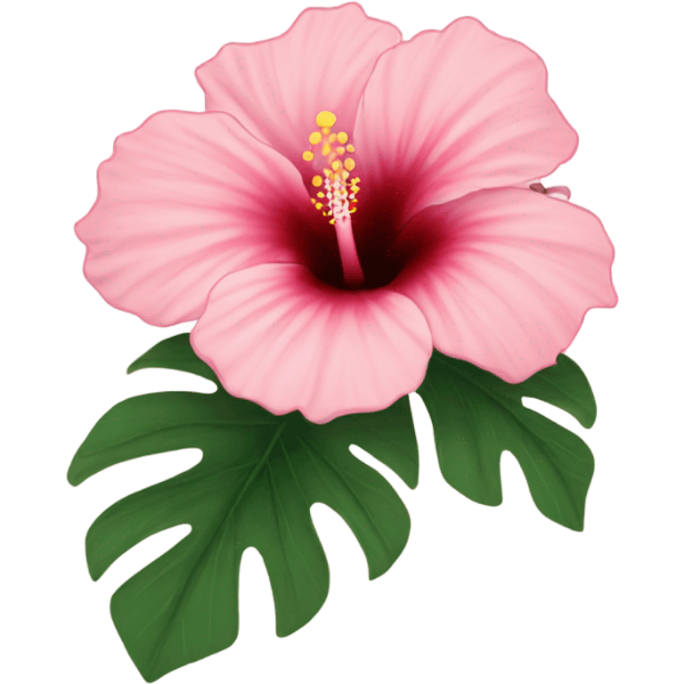 blush pink hibiscus flower emoji