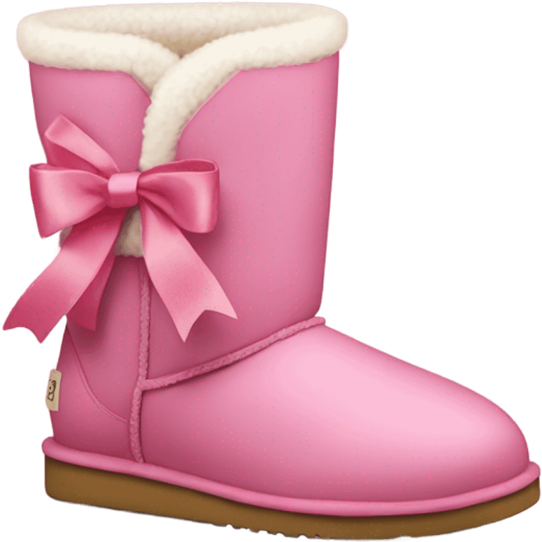 Pink ugg with ribbon emoji