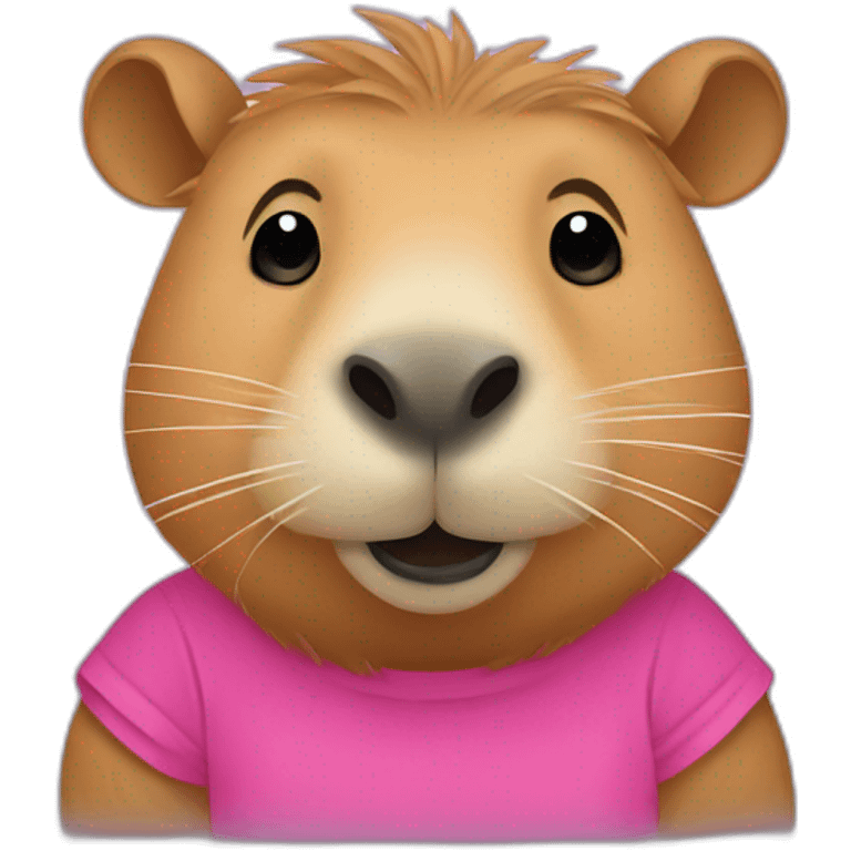 capybara wear pink tshirt emoji