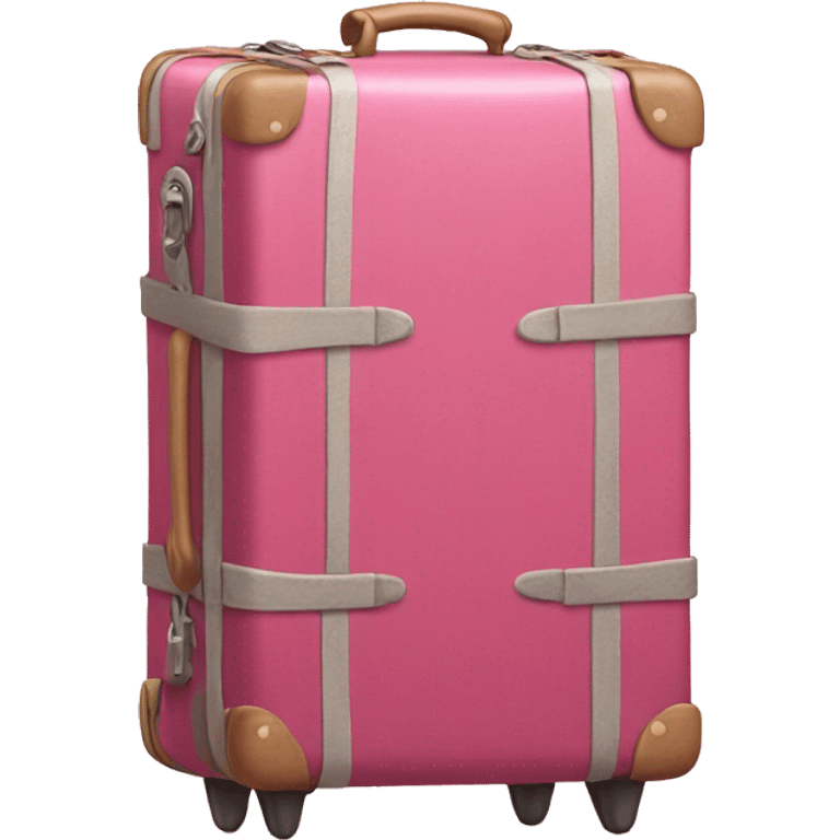 The suitcase is pink emoji